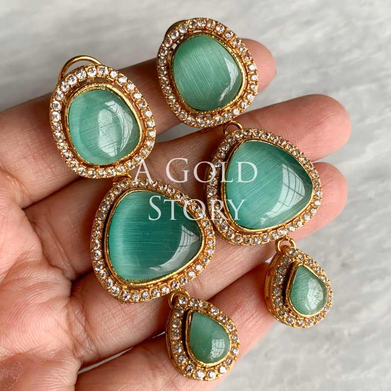 ANABIA EARRINGS SEA GREEN