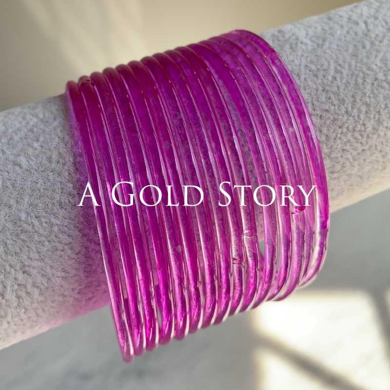 JELLY GLASS BANGLES HOT PINK