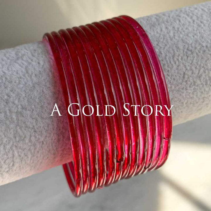 JELLY GLASS BANGLES RED