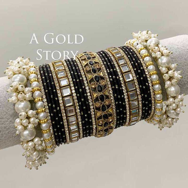 HADIYA BRIDAL BANGLES SET BLACK