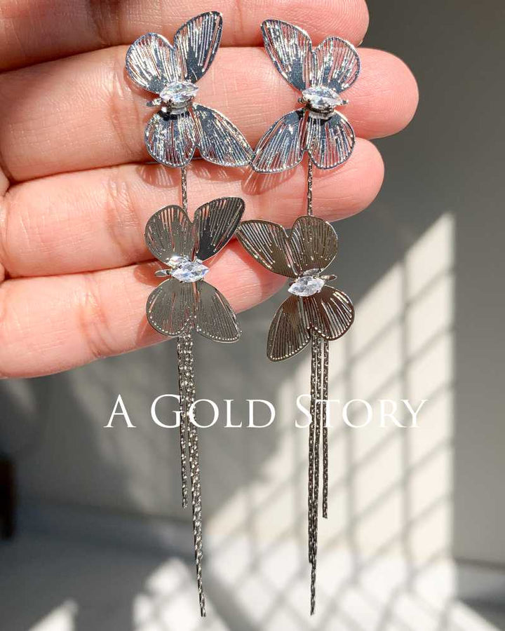 EMMA BUTTERFLY EARRINGS SILVER