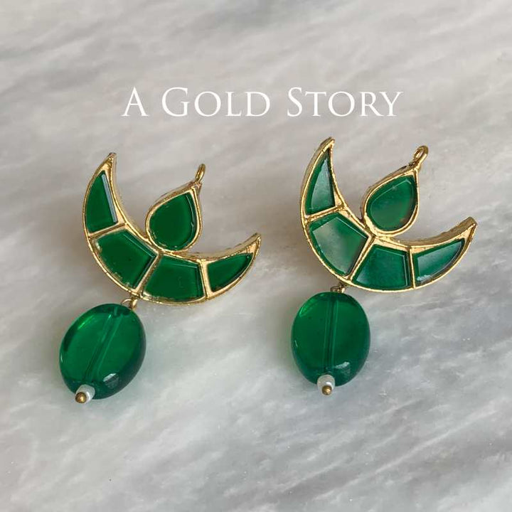 MERA CHAND EARRINGS EMERALD GREEN