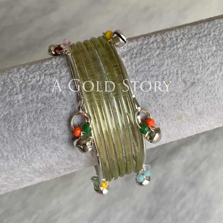ALEENA BANGLES SET LIME GREEN