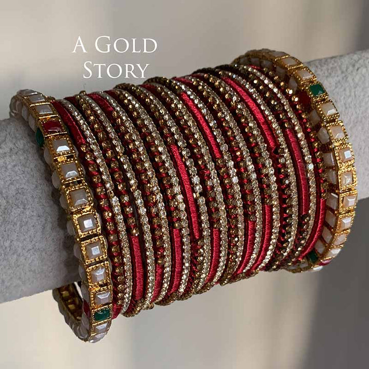 LARAH BANGLES SET MAROON/ RED