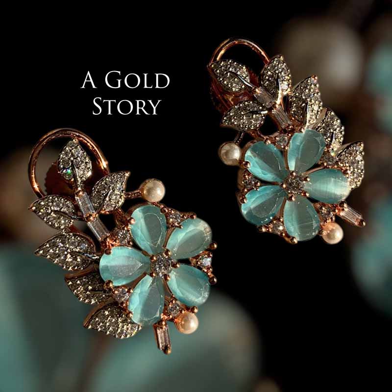 DIANA EARRINGS AQUA BLUE