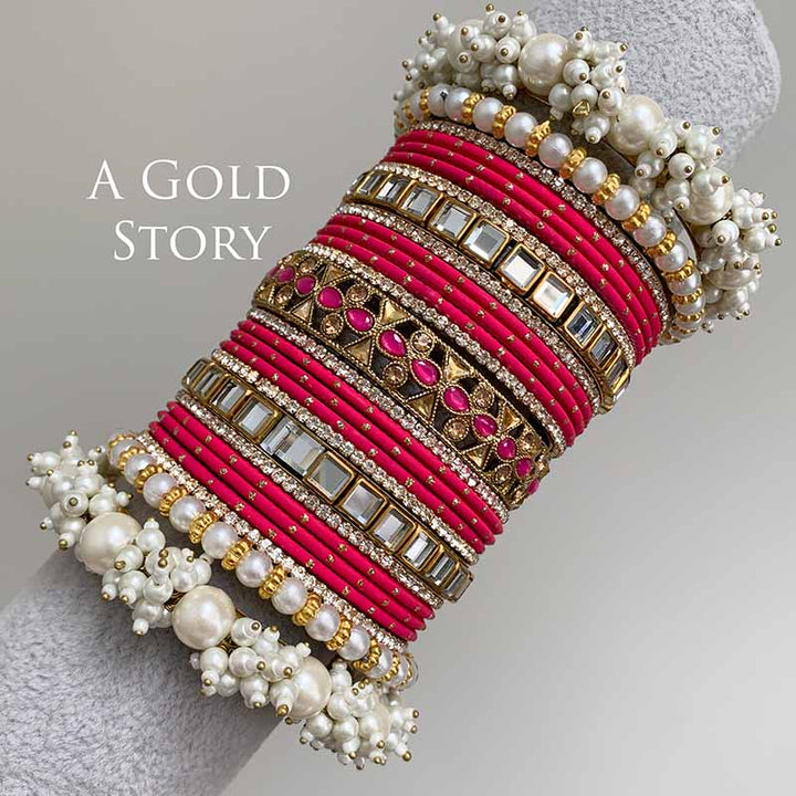 HADIYA BRIDAL BANGLES SET SHOCKING PINK