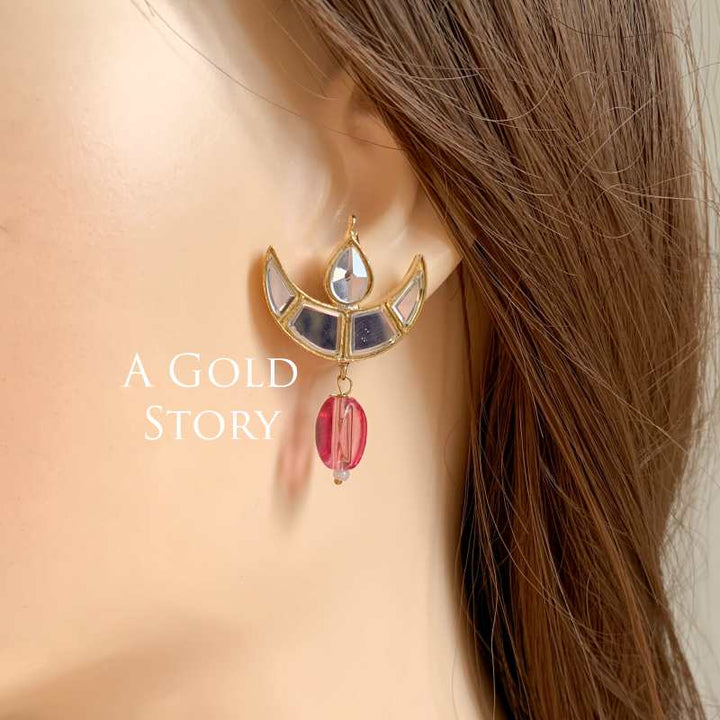 MERA CHAND EARRINGS PINK