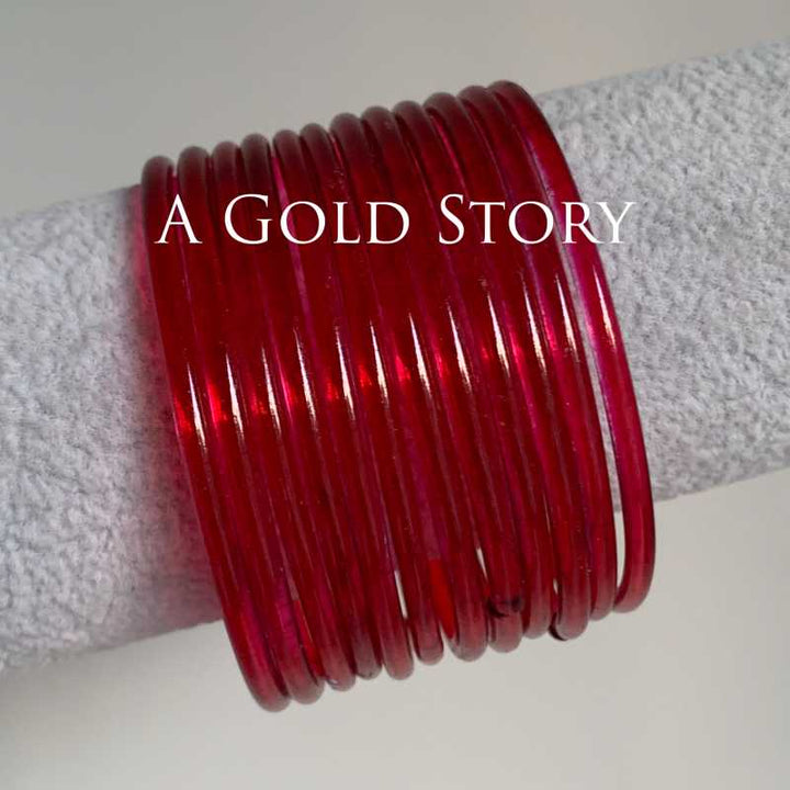 HIBA JELLY GLASS BANGLES RED