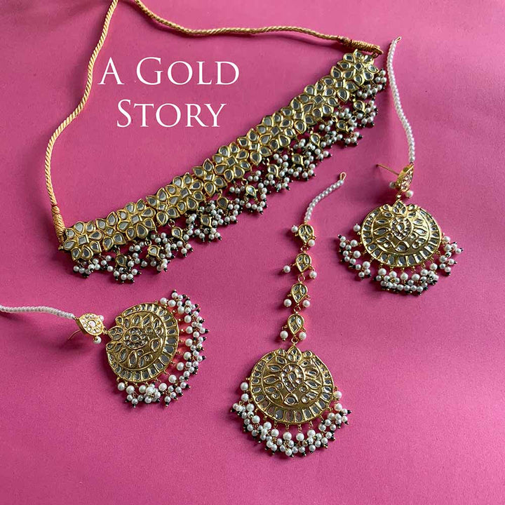 IBTISAM KUNDAN BRIDAL CHOKER SET