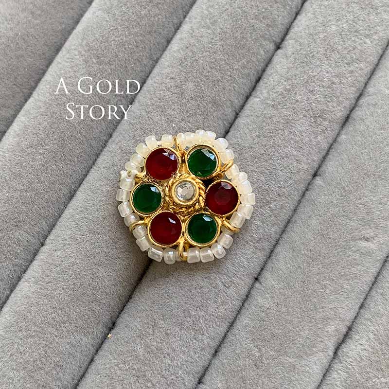 MAYA KUNDAN NOSERING MULTICOLOR