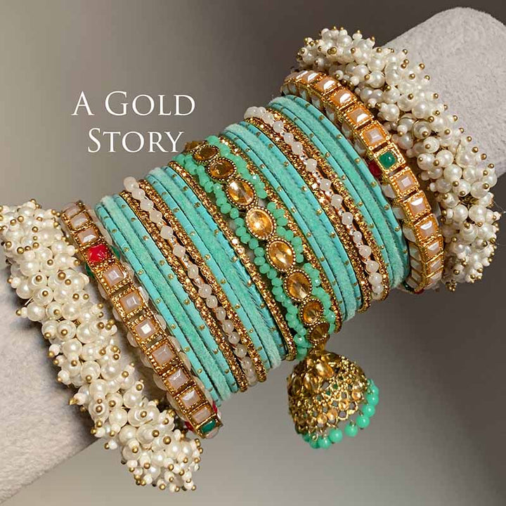 ANABIA BRIDAL BANGLES SET SEA GREEN