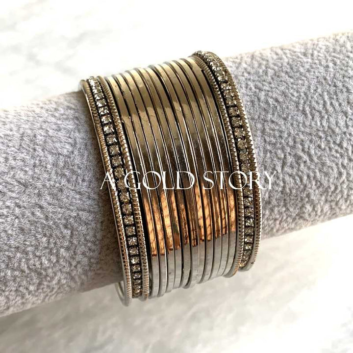 USWA INDIAN METAL BANGLES SET SILVER