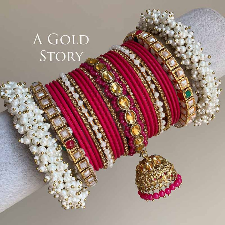 ANABIA BRIDAL BANGLES SET MAGENTA