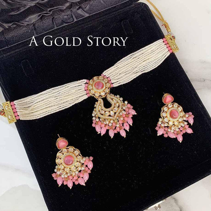 AASHVI CHOKER SET PINK