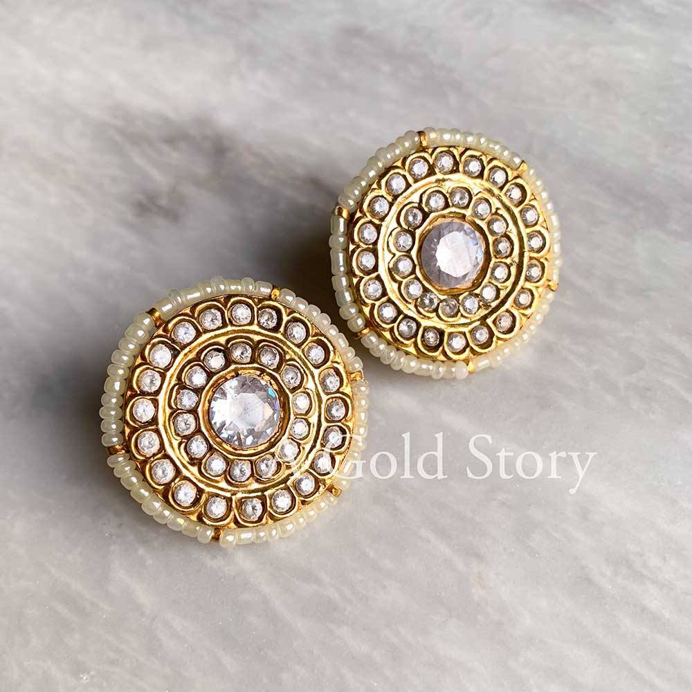 POLKI EAR STUDS - A GOLD STORY