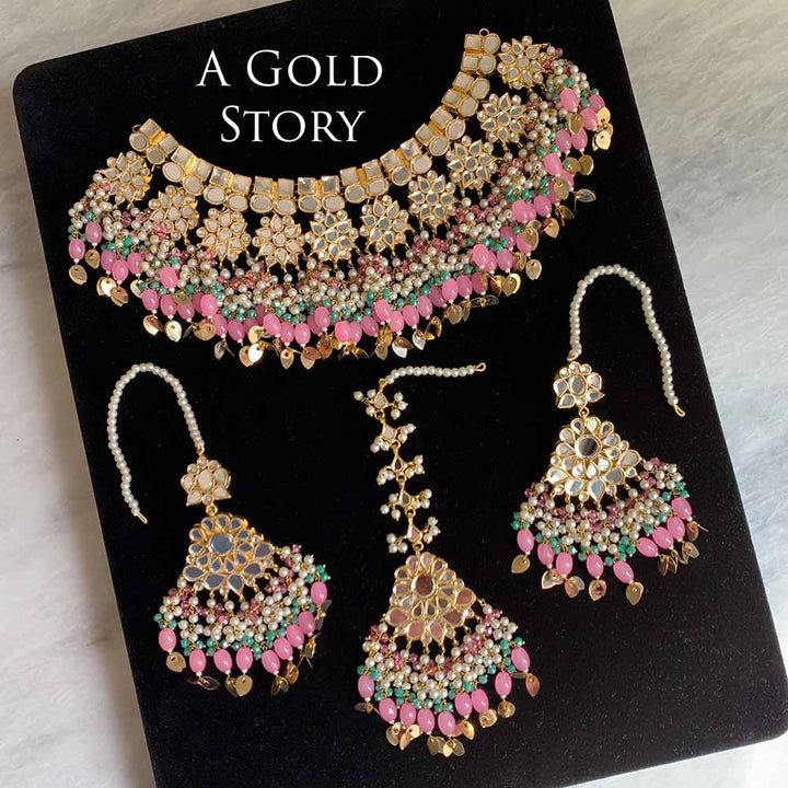 GAUHAR KUNDAN BRIDAL SET PINK