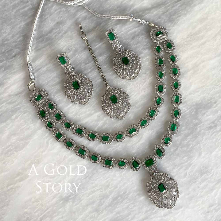 ORZAH NECKLACE SET EMERALD GREEN