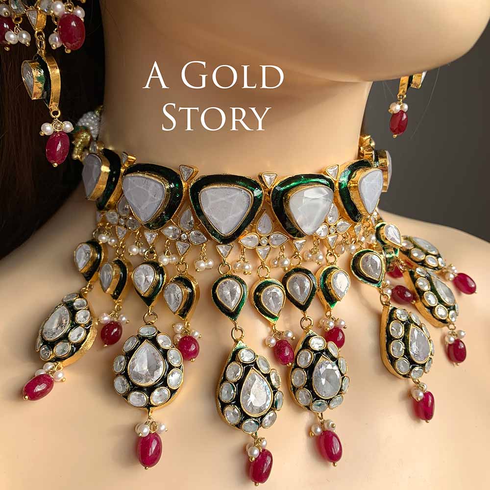 ABISHA KUNDAN POLKI BRIDAL SET