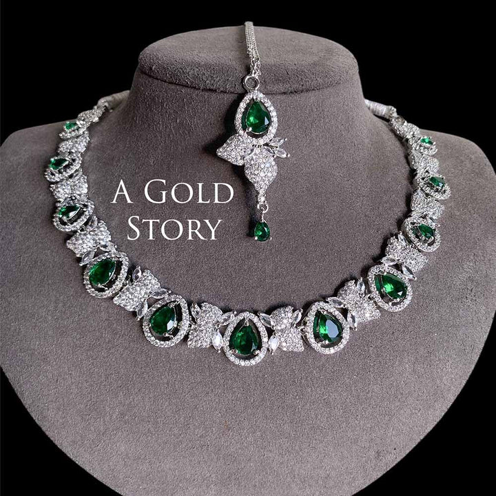SANAZ NECKLACE SET GREEN