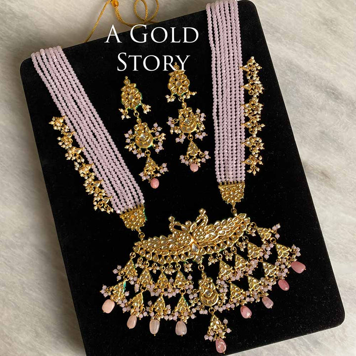 BARJAA KUNDAN MAALA SET PINK