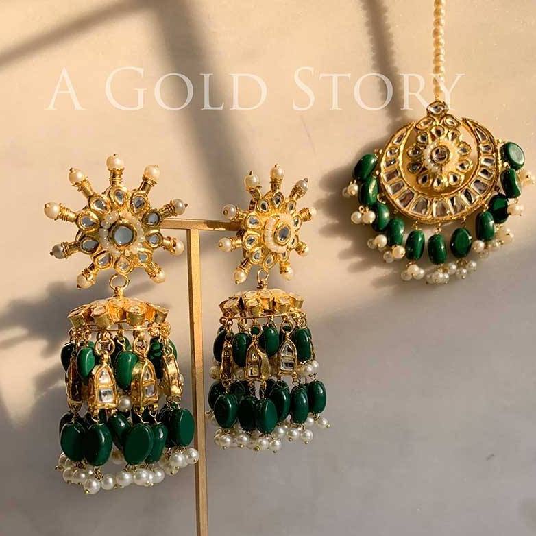 MANISHA EARRINGS AND TIKKA - A GOLD STORY