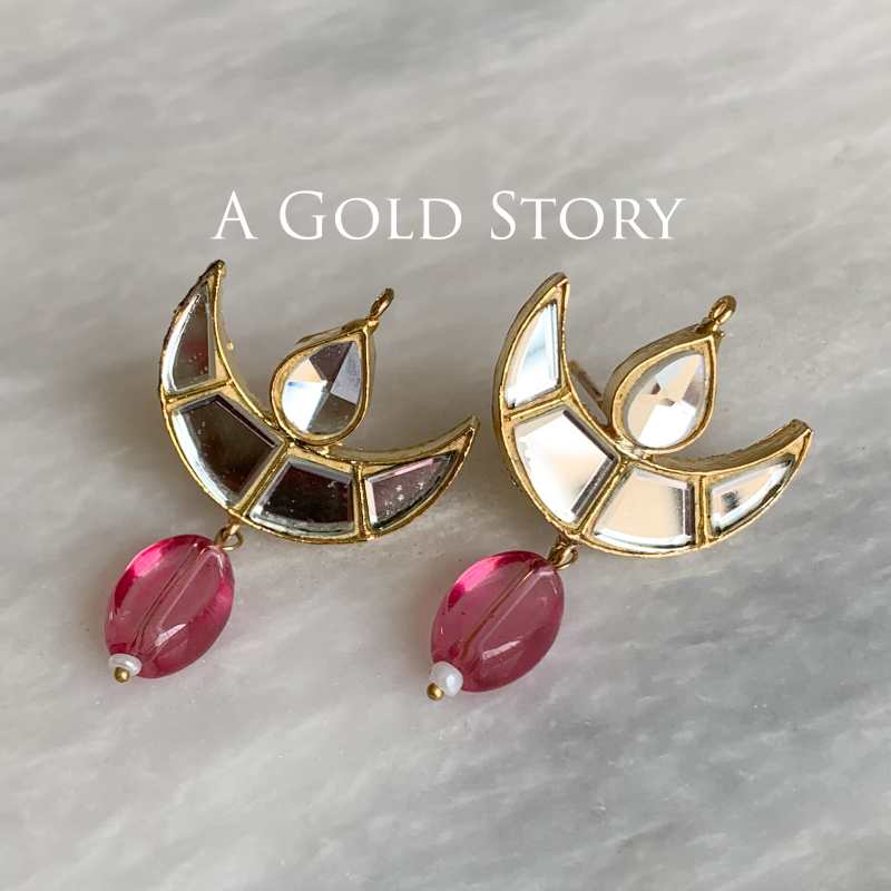 MERA CHAND EARRINGS PINK