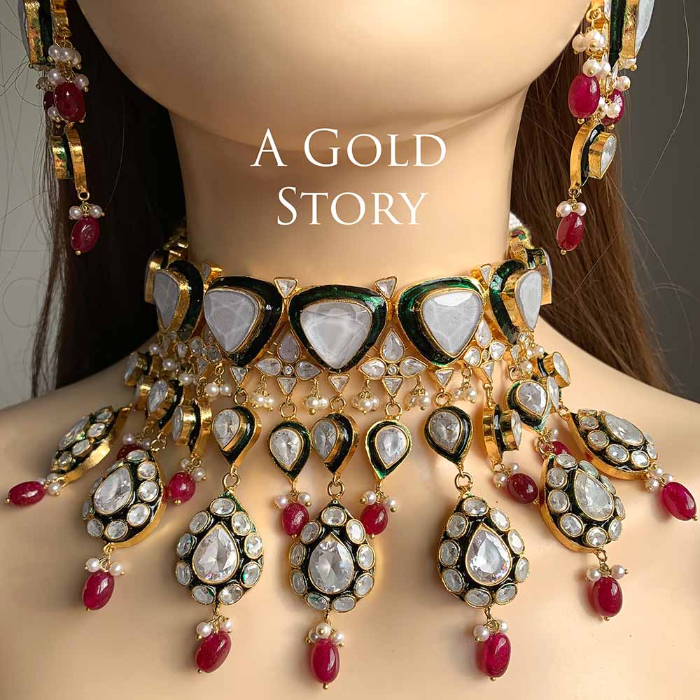 ABISHA KUNDAN POLKI BRIDAL SET