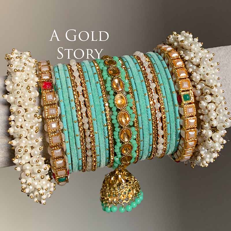 ANABIA BRIDAL BANGLES SET SEA GREEN