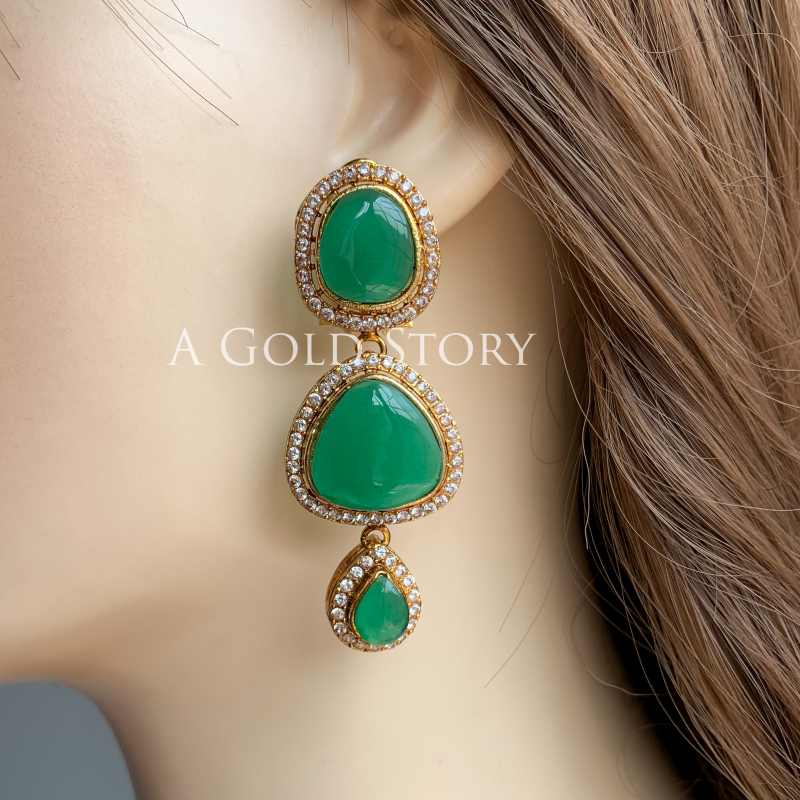 ANABIA EARRINGS EMERALD GREEN