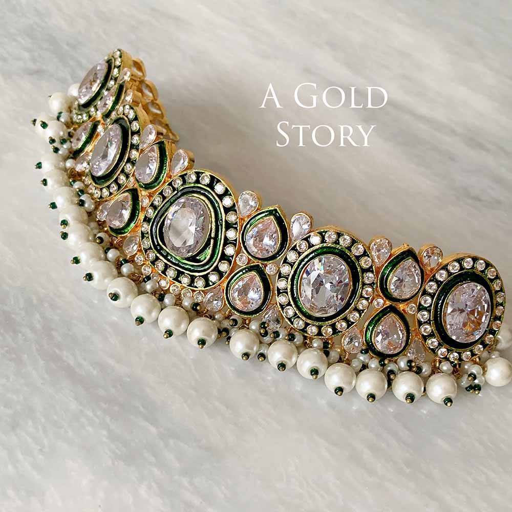 ANGNA BRIDAL SET EMERALD GREEN