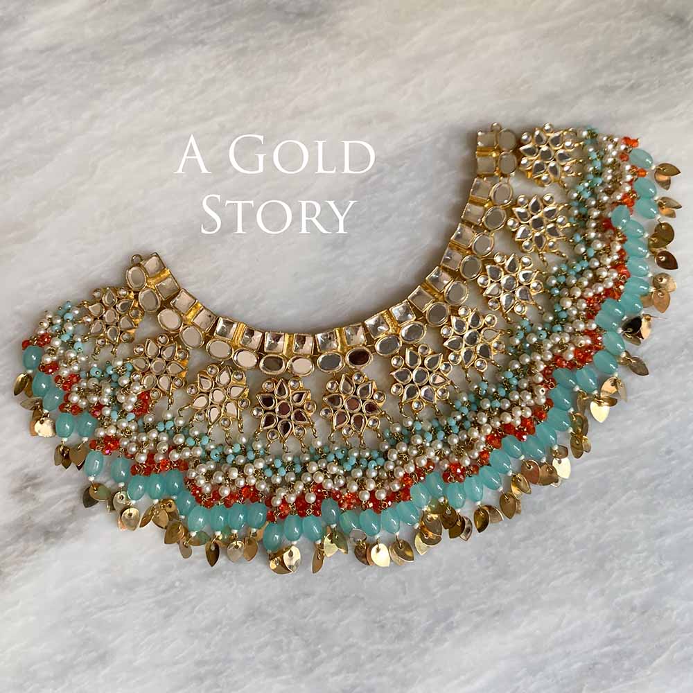 GAUHAR KUNDAN BRIDAL SET MINT GREEN