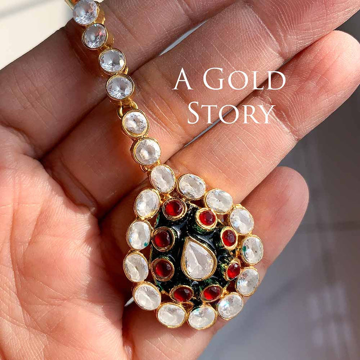 AADIMU CHOKER SET MAROON/ RED