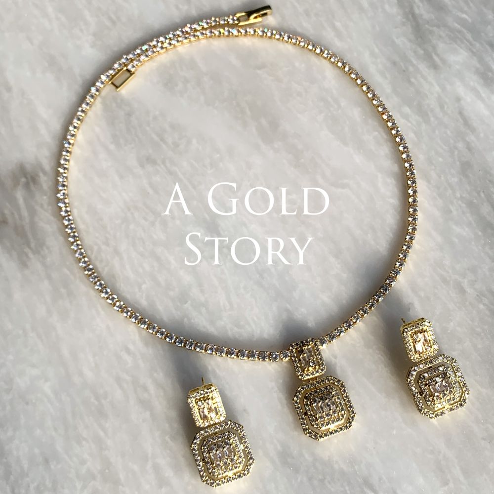 ALVINA NECKLACE SET GOLDEN