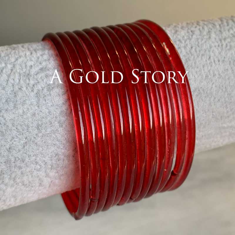 JELLY GLASS BANGLES RED