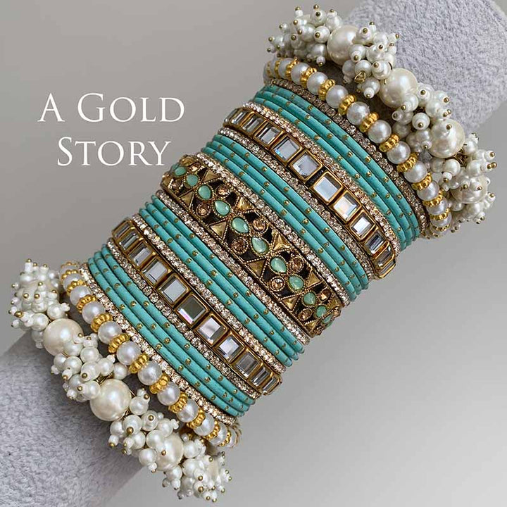 HADIYA BRIDAL BANGLES SET SEA GREEN
