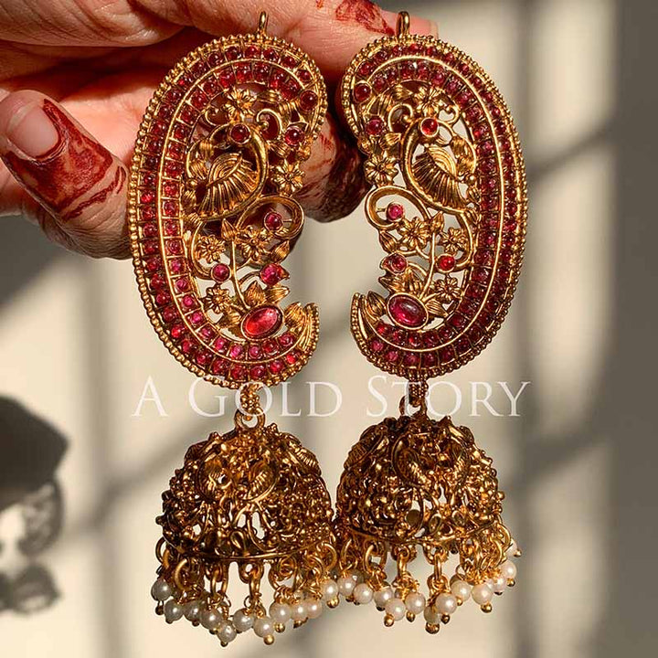 TAMANNA EARCUFF JHUMKAY RED