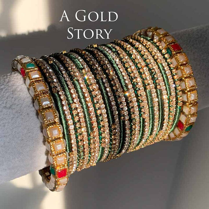 LARAH BANGLES SET EMERALD GREEN