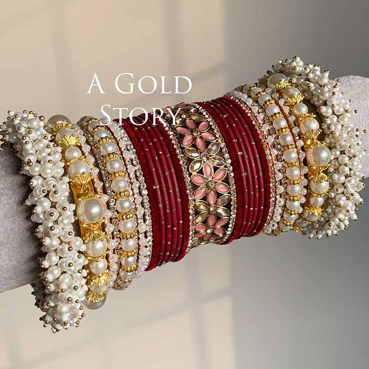 NAWAL BRIDAL BANGLES SET MAROON