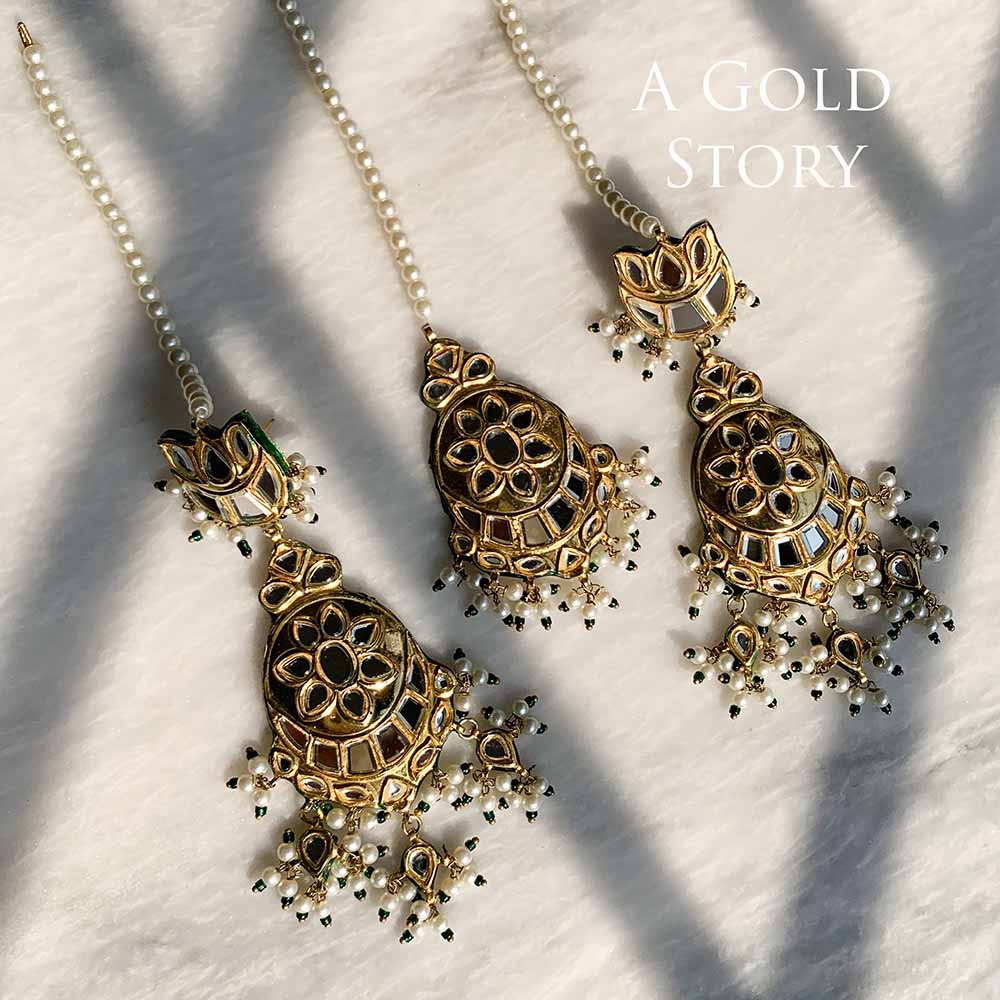 HUDA KUNDAN EARRINGS & TIKKA