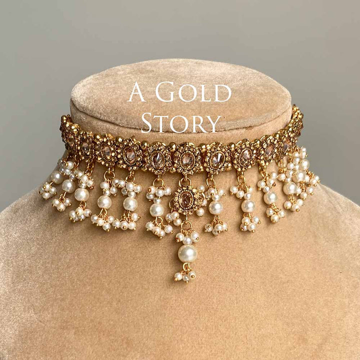 ARWA CHOKER SET CHAMPAGNE
