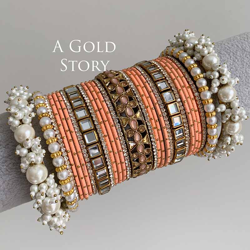 HADIYA BRIDAL BANGLES SET PEACH