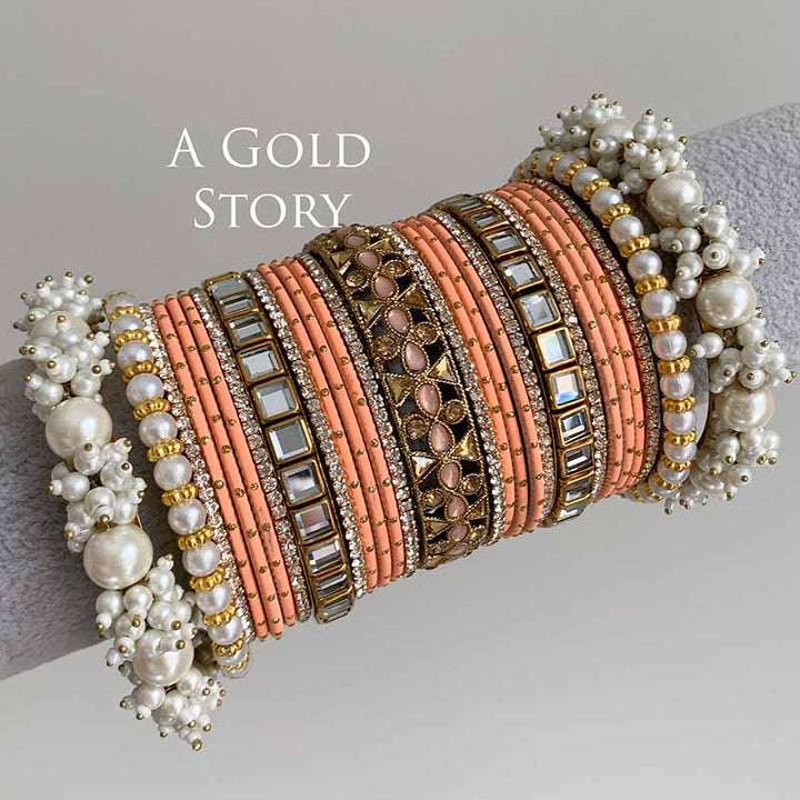 HADIYA BRIDAL BANGLES SET PEACH