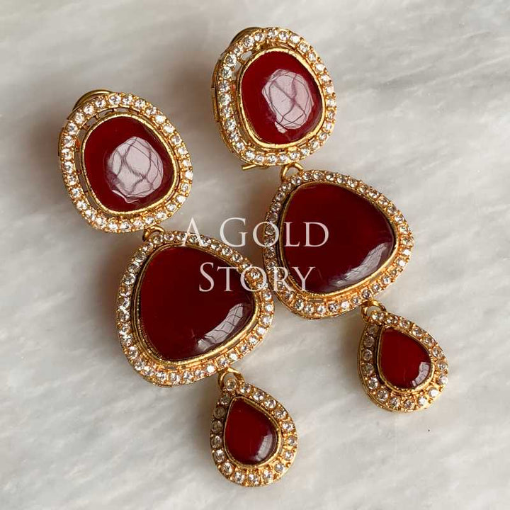 ANABIA EARRINGS RED/ MAROON