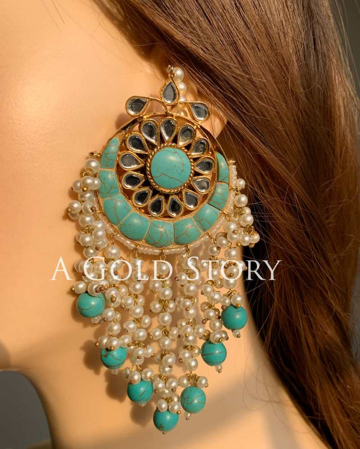 AMIRA EARRINGS FEROZI/TEAL