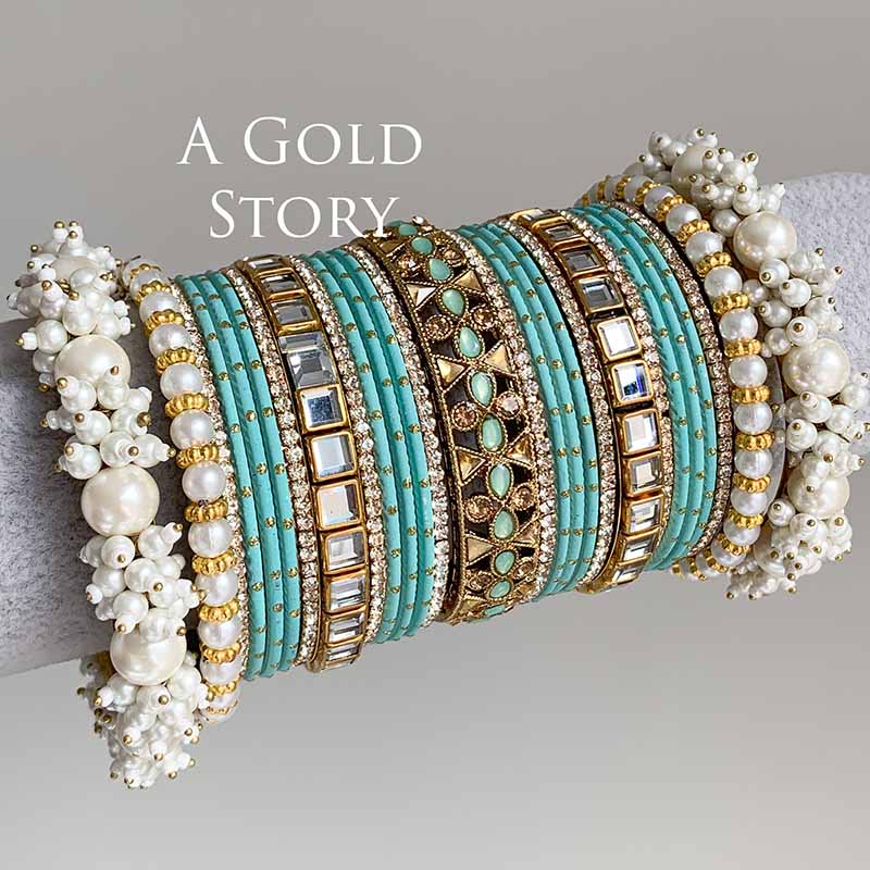 HADIYA BRIDAL BANGLES SET SEA GREEN