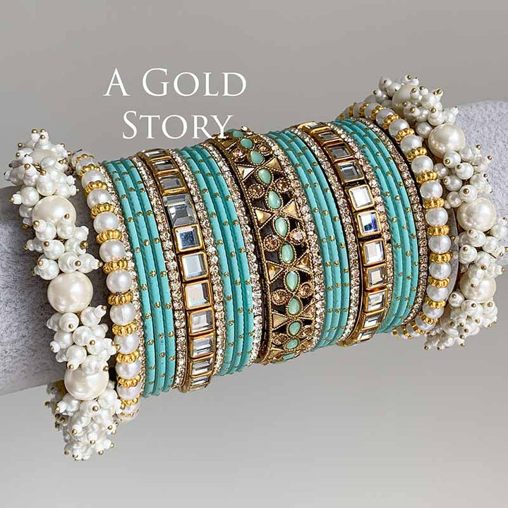 HADIYA BRIDAL BANGLES SET SEA GREEN