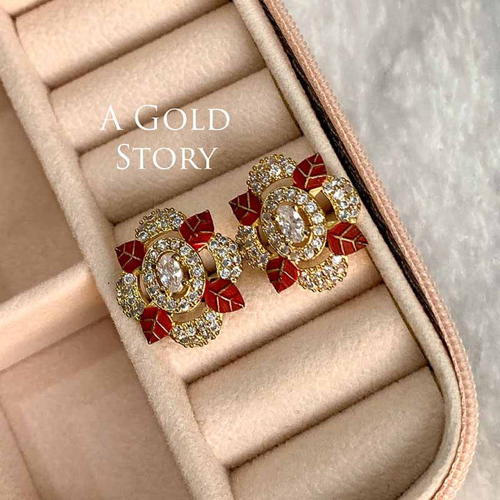 TINA EARSTUDS MAROON