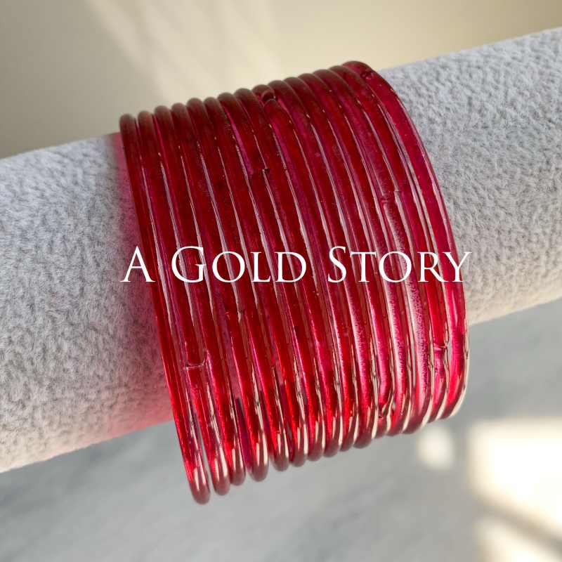 JELLY GLASS BANGLES RED