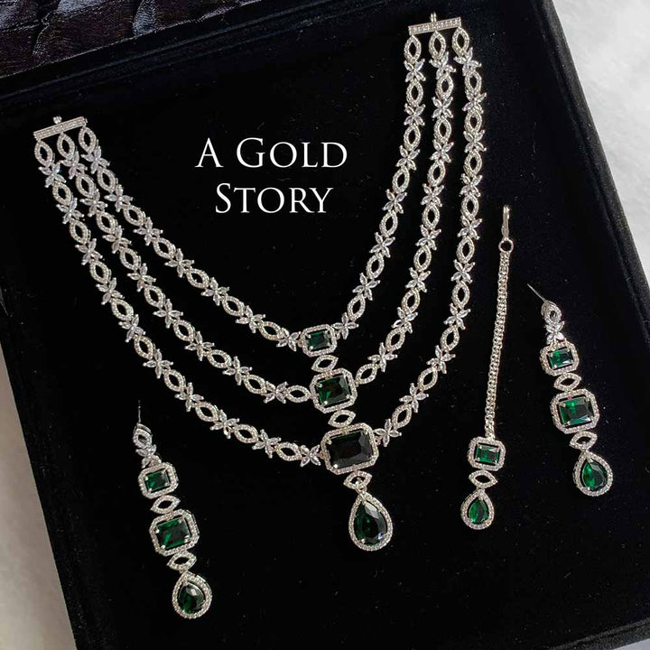 NAMAR BRIDAL NECKLACE SET EMERALD GREEN