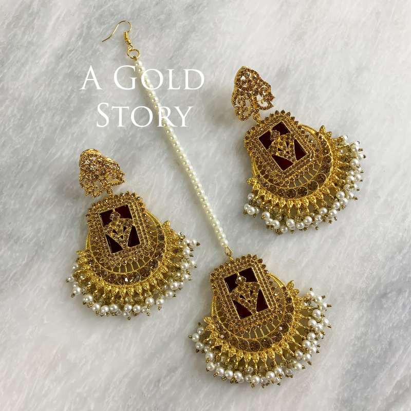 FRIDA EARRINGS AND TIKKA CHAMPAGNE